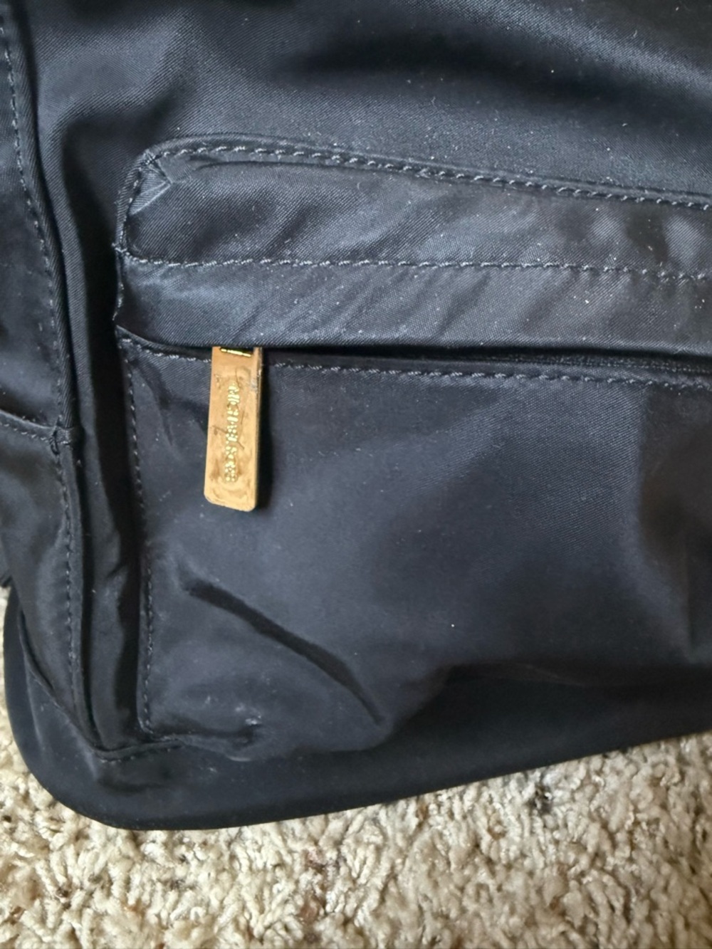 Michael KorsBlack Nylon Backpack with Gold Hardware - Picture 3 of 9